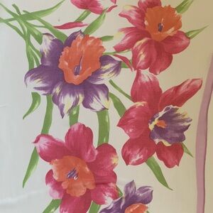 Ralph Lauren Silk Scarf  Chiffon Soft Delicate Floral Embroidered 32" Vintage